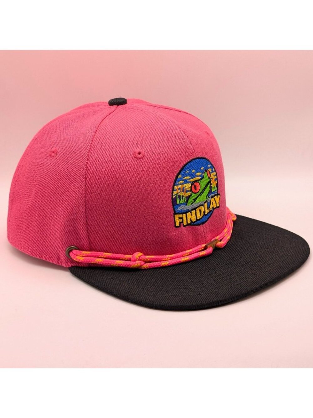 Findlay Frog Pond Pink Snapback Hat Cap Rope Pocket Portland Flat Bill Unisex